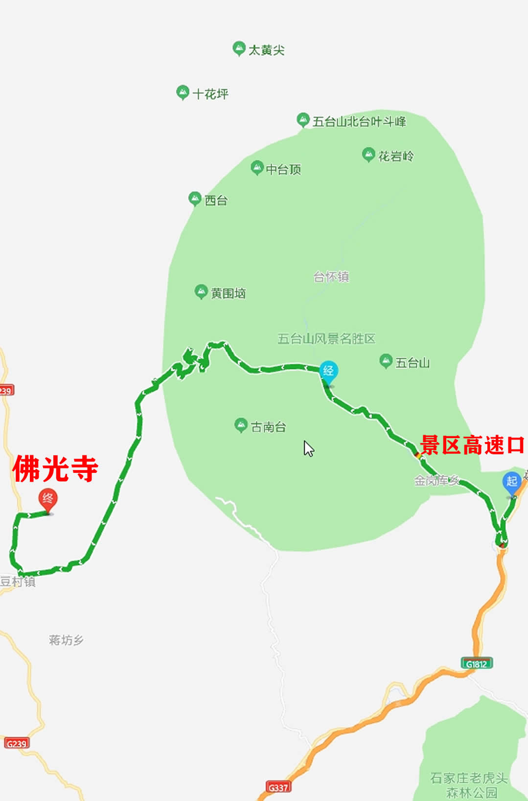 五台山自驾路线图